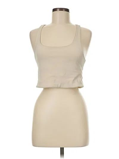 Pre-owned Girlfriend Collective Tank Top Tan Halter Neckline Tops In Brown