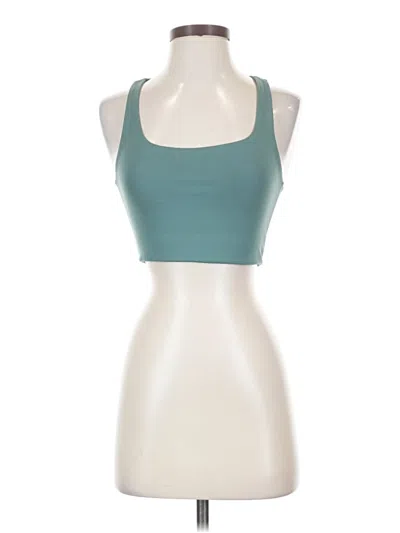 Pre-owned Girlfriend Collective Tank Top Teal Halter Neckline Tops