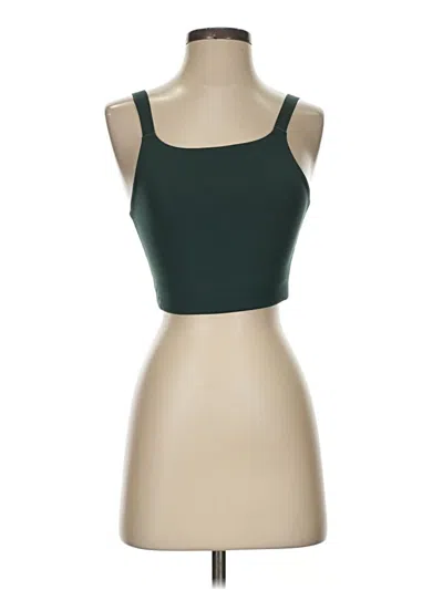 Pre-owned Girlfriend Collective Tank Top Teal Halter Neckline Tops
