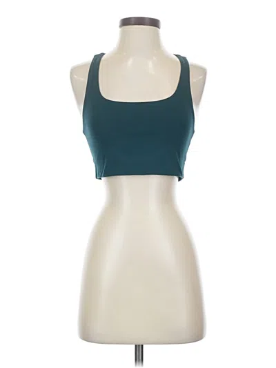 Pre-owned Girlfriend Collective Tank Top Teal Halter Neckline Tops