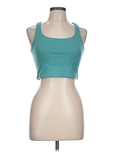 Pre-owned Girlfriend Collective Tank Top Teal Halter Neckline Tops