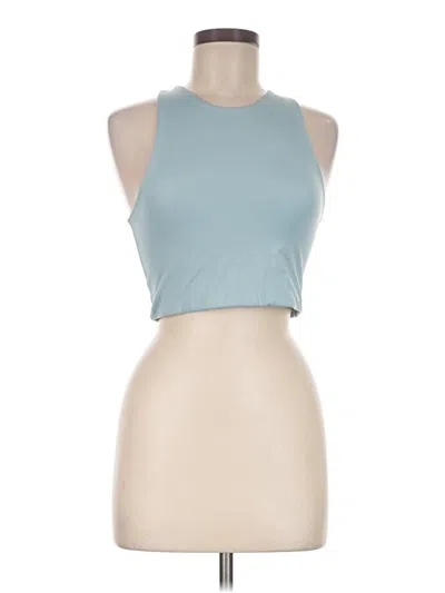 Pre-owned Girlfriend Collective Tank Top Teal Halter Neckline Tops