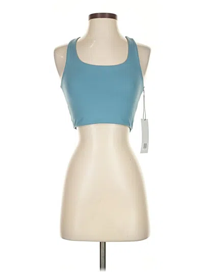 Pre-owned Girlfriend Collective Tank Top Teal Halter Neckline Tops In Blue