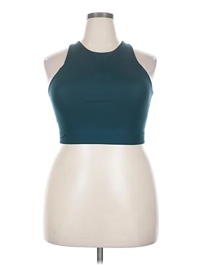 Pre-owned Girlfriend Collective Tank Top Teal Halter Neckline Tops In Blue