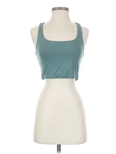 Pre-owned Girlfriend Collective Tank Top Teal Halter Neckline Tops In Blue