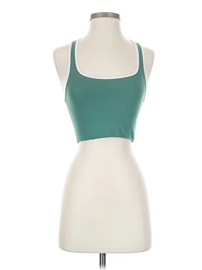 Pre-owned Girlfriend Collective Tank Top Teal Halter Neckline Tops In Blue