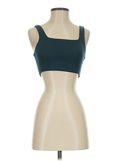 Pre-owned Girlfriend Collective Tank Top Teal Strapless Neckline Tops In Blue