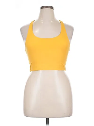 Pre-owned Girlfriend Collective Tank Top Yellow Halter Neckline Tops