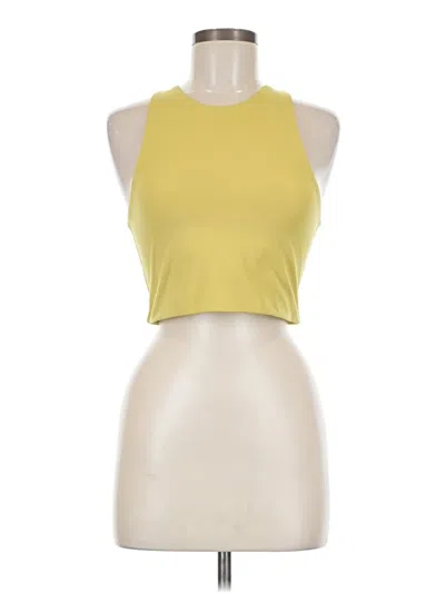 Pre-owned Girlfriend Collective Tank Top Yellow Halter Neckline Tops