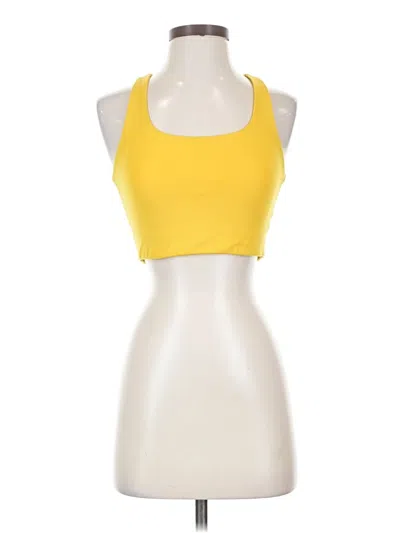 Pre-owned Girlfriend Collective Tank Top Yellow Halter Neckline Tops