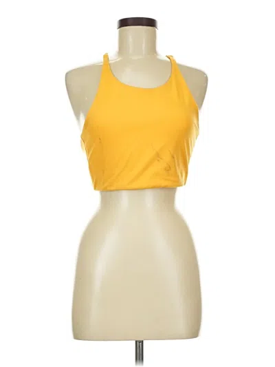 Pre-owned Girlfriend Collective Tank Top Yellow Halter Neckline Tops