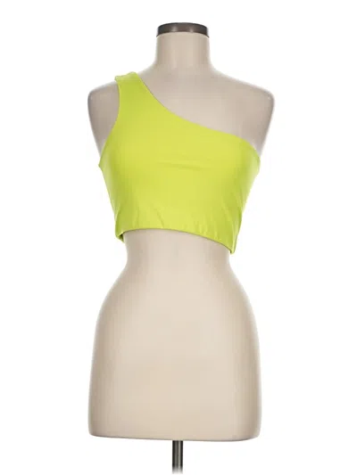 Pre-owned Girlfriend Collective Tank Top Yellow One Shoulder Neckline Tops