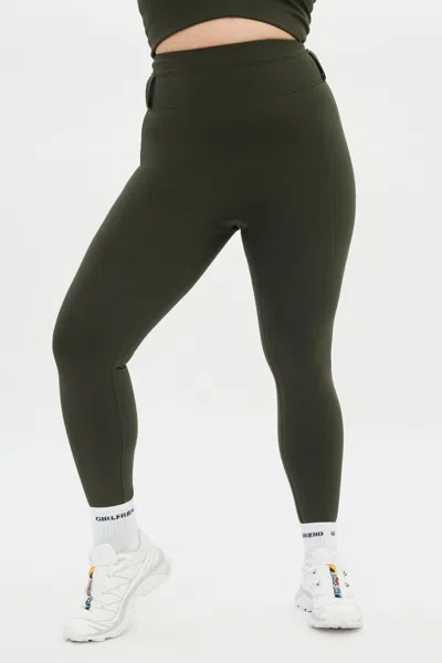 Girlfriend Collective Terrace Compressive Belt Loop Legging In Green