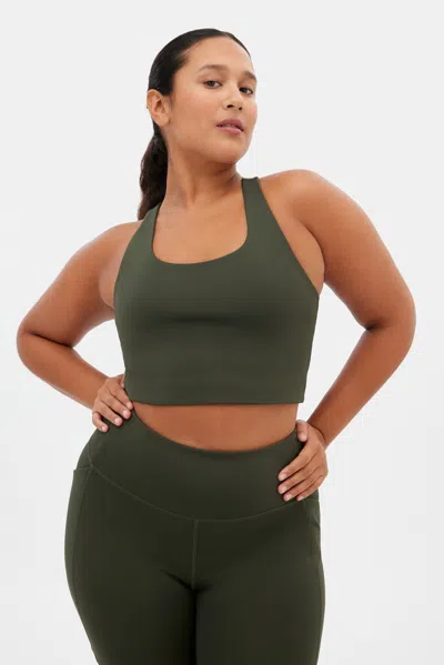 Girlfriend Collective Terrace Paloma Racerback Bra In Green