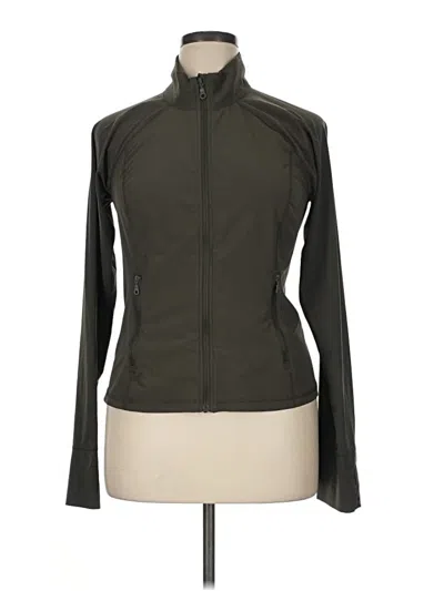 Pre-owned Girlfriend Collective Track Jacket In Green