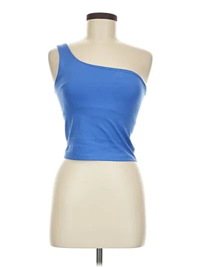 Pre-owned Girlfriend Collective Tube Top Blue One Shoulder Neckline Tops