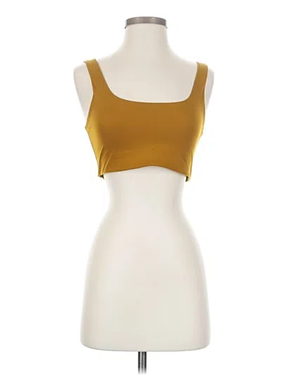 Pre-owned Girlfriend Collective Tube Top Gold Strapless Neckline Tops