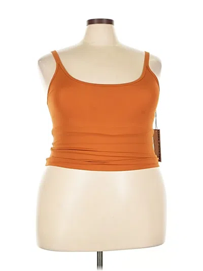 Pre-owned Girlfriend Collective Tube Top Orange Strapless Neckline Tops