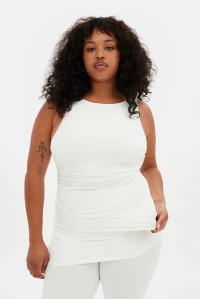 Girlfriend Collective White Jane Boat Neck Tank