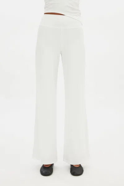 Girlfriend Collective White Jerseylounge Straight Leg Pant