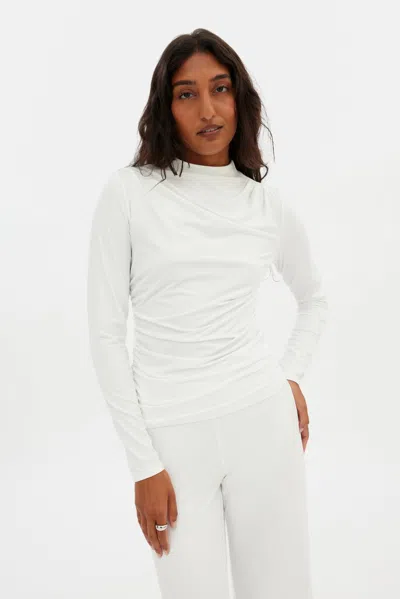 Girlfriend Collective White Taylor Gathered Top