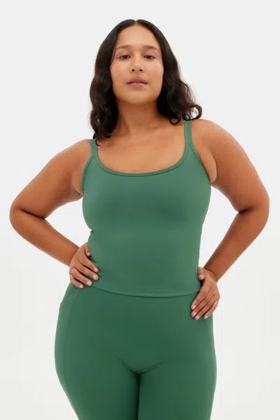Girlfriend Collective Willow Gemma Scoop Tank In Green