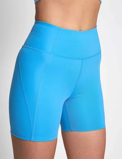 Girlfriend Collective Women's High Waisted Run Short In Blue