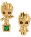 Girls Crew 18k Gold-plated Color Crystal Groot Mismatch Stud Earrings In Gold