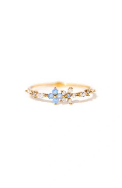 Girls Crew Blue Blossom Garden Ring In Gold