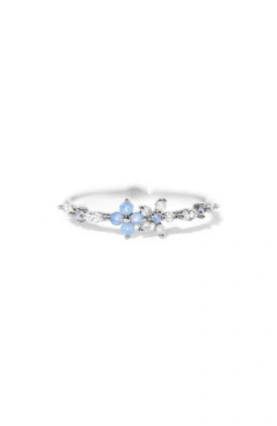 Girls Crew Blue Blossom Garden Ring In Silver