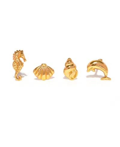 Girls Crew Kids' Coastal Creatures Gold Plated Stud Set