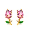 Girls Crew Crystal Blossoming Gold Plated Tulip Studs In Gold