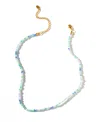 Girls Crew Crystal Blue Lagoon Gold Plated Beaded Necklace In Gold