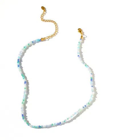 Girls Crew Kids' Crystal Blue Lagoon Gold Plated Beaded Necklace