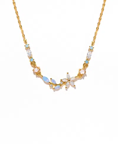 Girls Crew Crystal Blushing Gold Plated Blossom Necklace