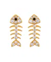 Girls Crew Crystal Bone To Pick Gold Plated Earrings In Gold