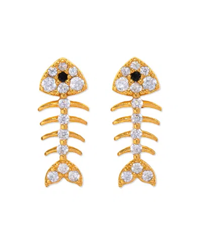 Girls Crew Kids' Crystal Bone To Pick Gold Plated Earrings