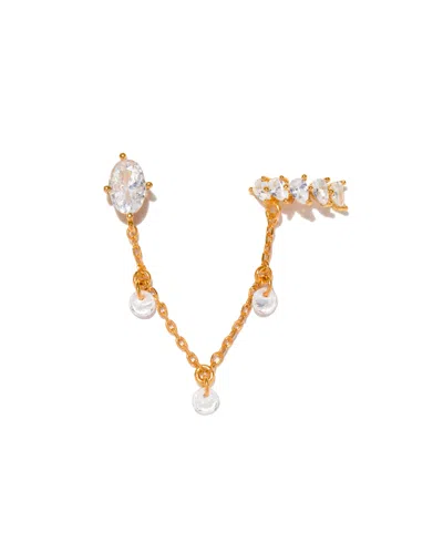 Girls Crew Dew You Chain Stud Ear Cuff In Gold
