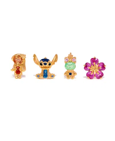 Girls Crew Crystal Disney Lilo Stitch Earring Set In Gold