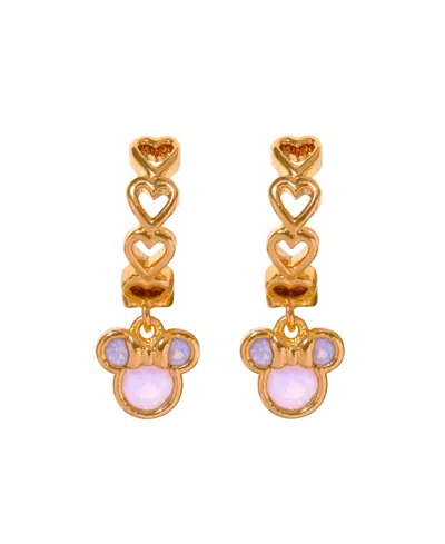 Girls Crew Crystal Disney Love Linked Minnie Mouse Hoop Earrings In Gold