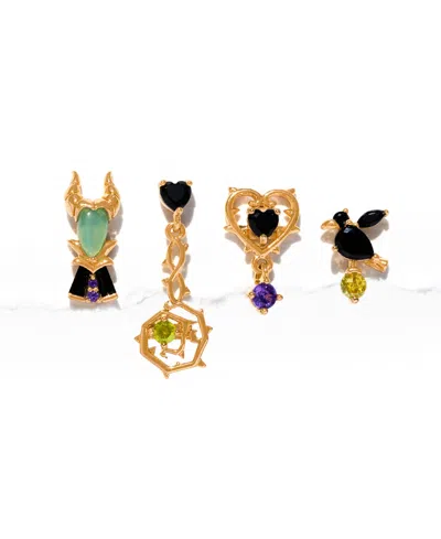 Girls Crew Crystal Disney Maleficent Earring Set In Gold