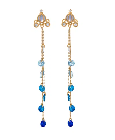 Girls Crew Crystal Disney Princess Cinderella Dangle Earrings In Gold