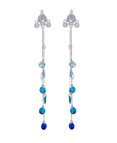 Girls Crew Crystal Disney Princess Cinderella Dangle Earrings In Silver