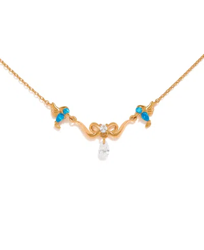 Girls Crew Crystal Disney Princess Cinderella Fairytale Necklace In Gold