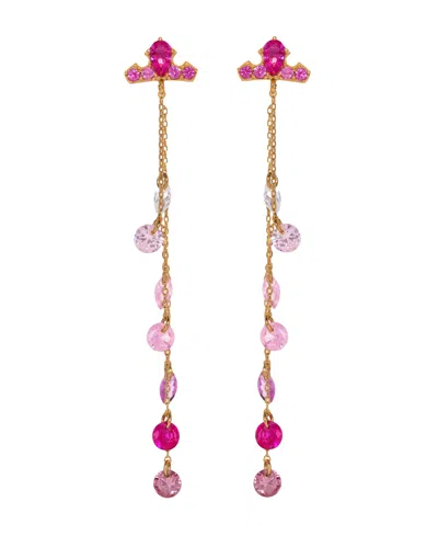 Girls Crew Crystal Disney Princess Sleeping Beauty Aurora Crown Dangle Earrings In Gold