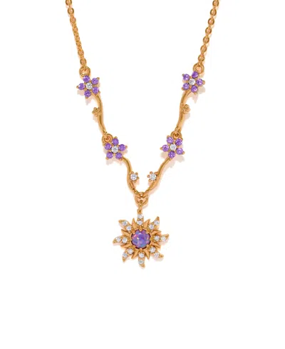Girls Crew Disney Tangled Cubic Zirconia Pendant Necklace In Gold