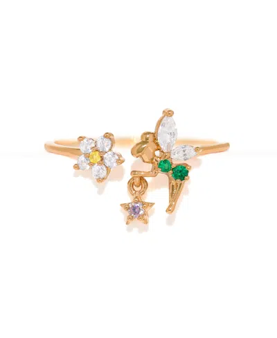 Girls Crew Crystal Disney Tinker Bell Pixie Dust Adjustable Ring In Multi