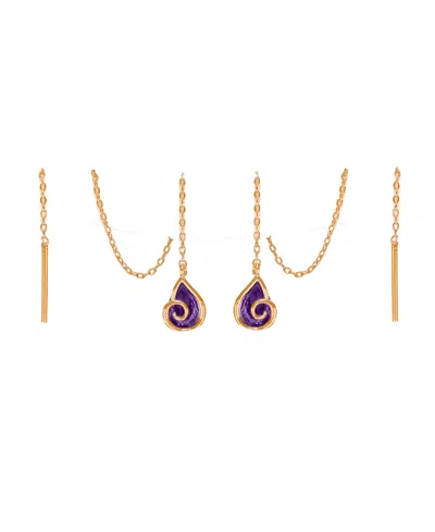 Girls Crew Crystal Disney Ursula Threader Earrings In Gold