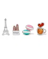 Girls Crew Crystal Enamel Cafe De Paris Stud Set In Silver