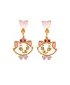 Girls Crew Crystal Enamel Disney The Aristocats Marie Dangle Earrings In Pink